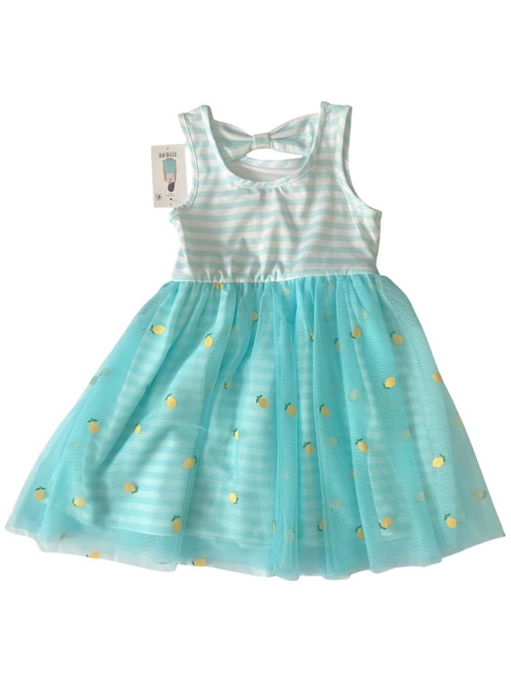 Zunie Lemon Tulle Dress Size 4T Toddler Girls Blue Striped Party Dress NWT - Picture 3 of 7